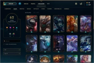 Conta Ouro 1 - 96 Personagens - 65 Skins - League of Legends LOL