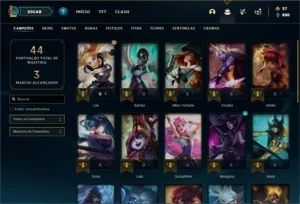 Conta Unranked com 26 Champs e 9 Skins ( 1 Ultimate ) - League of Legends LOL