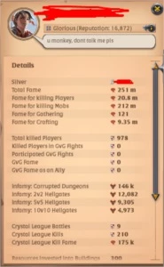 Conta albion 700/100 crossbow, com prata e skin lobo - Albion Online