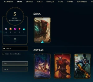 Conta Handlevel Nv 45 / 5 Skins / 29 Campeões / Full Acesso - League of Legends LOL