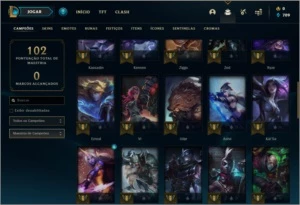 Conta Platina 1 com 49 champs e 17 skins (24 PDL) - League of Legends LOL