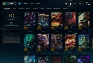 Conta Platina 1 com 49 champs e 17 skins (24 PDL) - League of Legends LOL