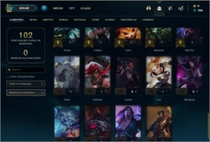 Conta Platina 1 com 49 champs e 17 skins (24 PDL) - League of Legends LOL