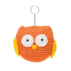Chaveiro Coruja laranja em amigurumi - Artesanato e Personalizados