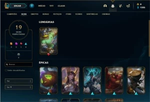 Conta Bronze 2 com 58 Champs e 19 Skins + 1 Fragmento - League of Legends LOL