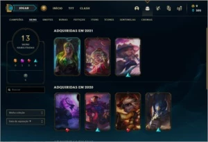 Conta bronze 2 BARATA com 13 skins e 30 champs - League of Legends LOL