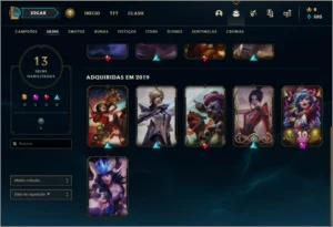 Conta bronze 2 BARATA com 13 skins e 30 champs - League of Legends LOL