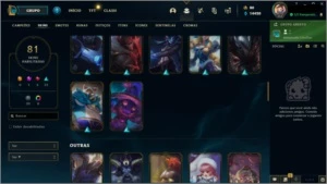 CONTA GOLD - 81 SKINS - 125 CAMPEÕES - League of Legends LOL