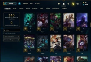 Conta unranked com 17 skins e 118 champs - League of Legends LOL