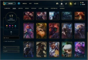 Conta unranked com 17 skins e 118 champs - League of Legends LOL