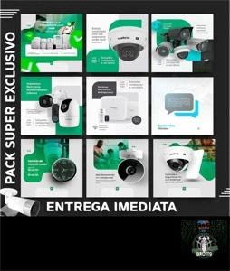 Pack Artes Segurança Eletrônica Vigilância Psd Editáveis - Serviços Digitais