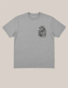 Camiseta Cinza Mescla São Jorge - Artesanato e Personalizados