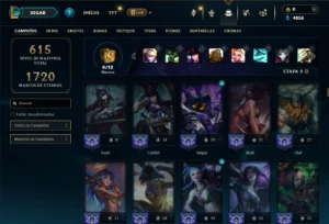 Prata 3 com TODOS os champs e 126 Skins ( Nivel 596 ) - League of Legends LOL