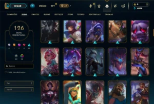 Prata 3 com TODOS os champs e 126 Skins ( Nivel 596 ) - League of Legends LOL