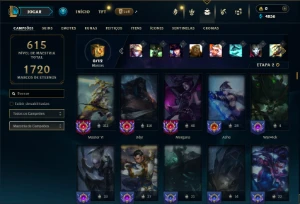 Prata 3 com TODOS os champs e 126 Skins ( Nivel 596 ) - League of Legends LOL