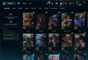 Esmeralda 4 com 35 Champs e 3 Skins + 20 Espolios - League of Legends LOL