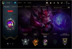 Conta nvl 312, 102 skins (2 ultimates), 8 m7 e 10 m6 - League of Legends LOL