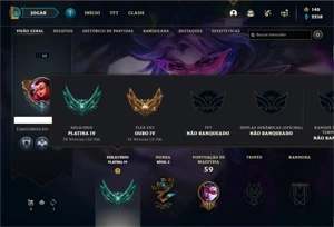 Conta Platina 4 com 33 Champs e 10 Skins - League of Legends LOL