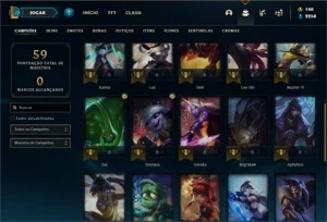 Conta Platina 4 com 33 Champs e 10 Skins - League of Legends LOL