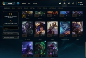 Conta Platina 4 com 33 Champs e 10 Skins - League of Legends LOL