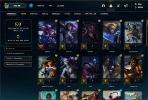 Conta Platina 4 com 33 Champs e 10 Skins - League of Legends LOL