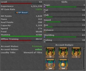 Vendo RP 222 - Gentebra (Non Pvp) - Tibia