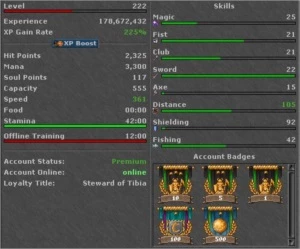 Vendo RP 222 - Gentebra (Non Pvp) - Tibia