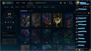 Conta gold solo-88 skins(2 ultimate,4 lendaria e 32 legados) - League of Legends LOL