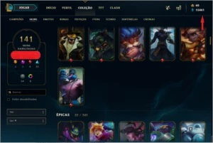 141 Skins, todos campeões e 15k de EA. - League of Legends LOL