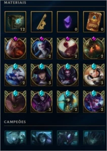 Conta antiga com quase 200 skins - League of Legends LOL
