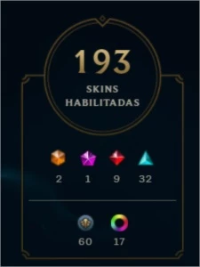Conta antiga com quase 200 skins - League of Legends LOL