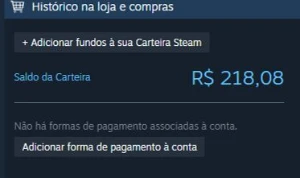 Conta steam com 218 reais - Outros