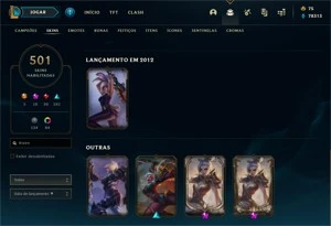 Conta de lol LVL 434, 476 skins all champs, MMR diamante 1 - League of Legends