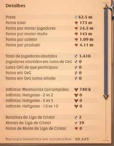 Vendo conta bem specada e com 62M em prata - Albion Online