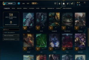 Unranked com 30 Champs e 6 Skins - League of Legends LOL