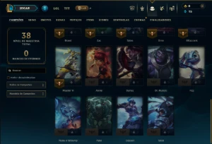 Unranked com 30 Champs e 6 Skins - League of Legends LOL
