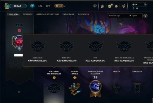 Unranked com 30 Champs e 6 Skins