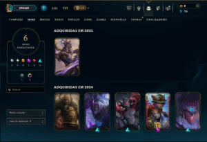 Unranked com 30 Champs e 6 Skins - League of Legends LOL