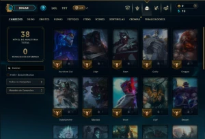 Unranked com 30 Champs e 6 Skins - League of Legends LOL