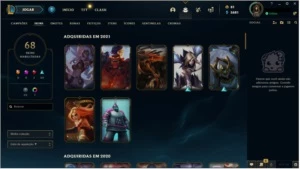 Conta LoL top 94 champs e 68 skins ouro 1 - League of Legends