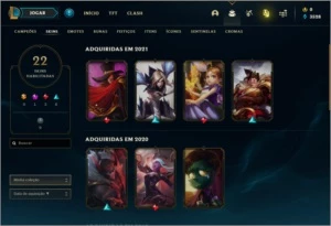 CONTA PLATINA II 58 CHAMPS E  22 SKINS - League of Legends LOL