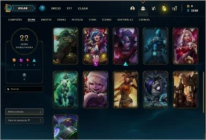 CONTA PLATINA II 58 CHAMPS E  22 SKINS - League of Legends LOL