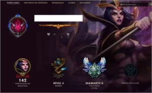 Conta league of legends - diamante 2 / 75pdl LOL