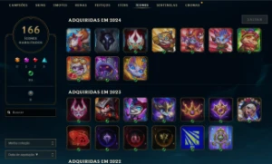 Conta Abandonada Esmeralda muitos icones e skins - League of Legends LOL