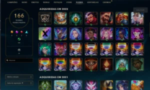 Conta Abandonada Esmeralda muitos icones e skins - League of Legends LOL