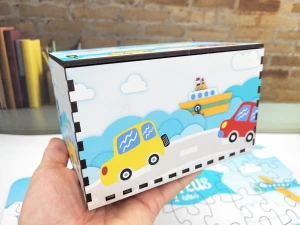 Quebra-cabeça Transportes MDF 60 Peças com Caixa - Artesanato e Personalizados