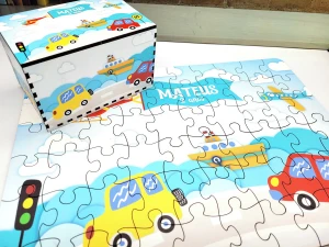 Quebra-cabeça Transportes MDF 60 Peças com Caixa - Artesanato e Personalizados