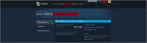 * CONTA DA STEAM (SEM JOGOS) COM R$37,99 NA CARTEIRA *