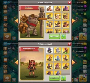 CV14 FULL TH14 37 SKINS 6 PAISAGENS C/ DADOS DE CRIAÇÃO - Clash of Clans