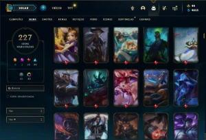 Conta Unranked com TODOS os champs e 227 Skins ( SUP / ADC ) - League of Legends LOL